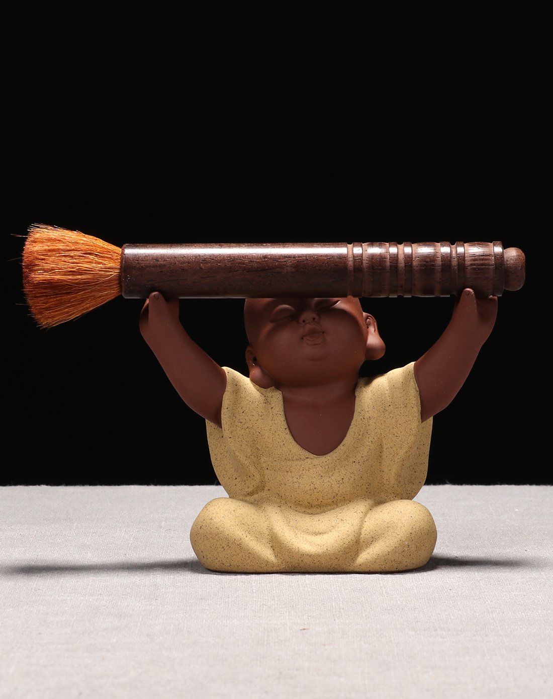 尚帝 金禅子笔架 檀木笔