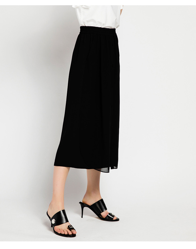 设计感前中饰纽扣裙裤