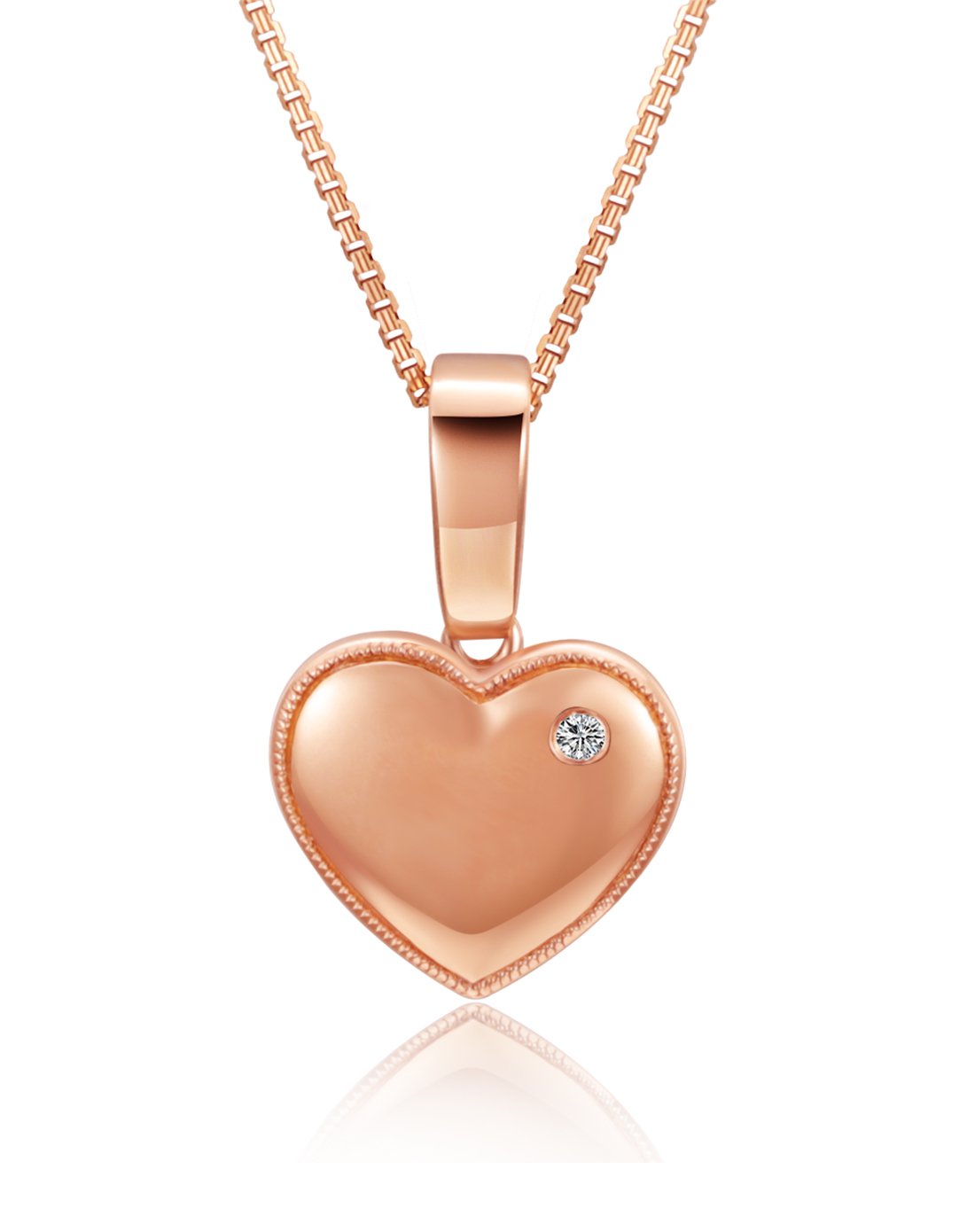 张万福 爱心18k玫瑰金钻石吊坠(不含链)(定价)