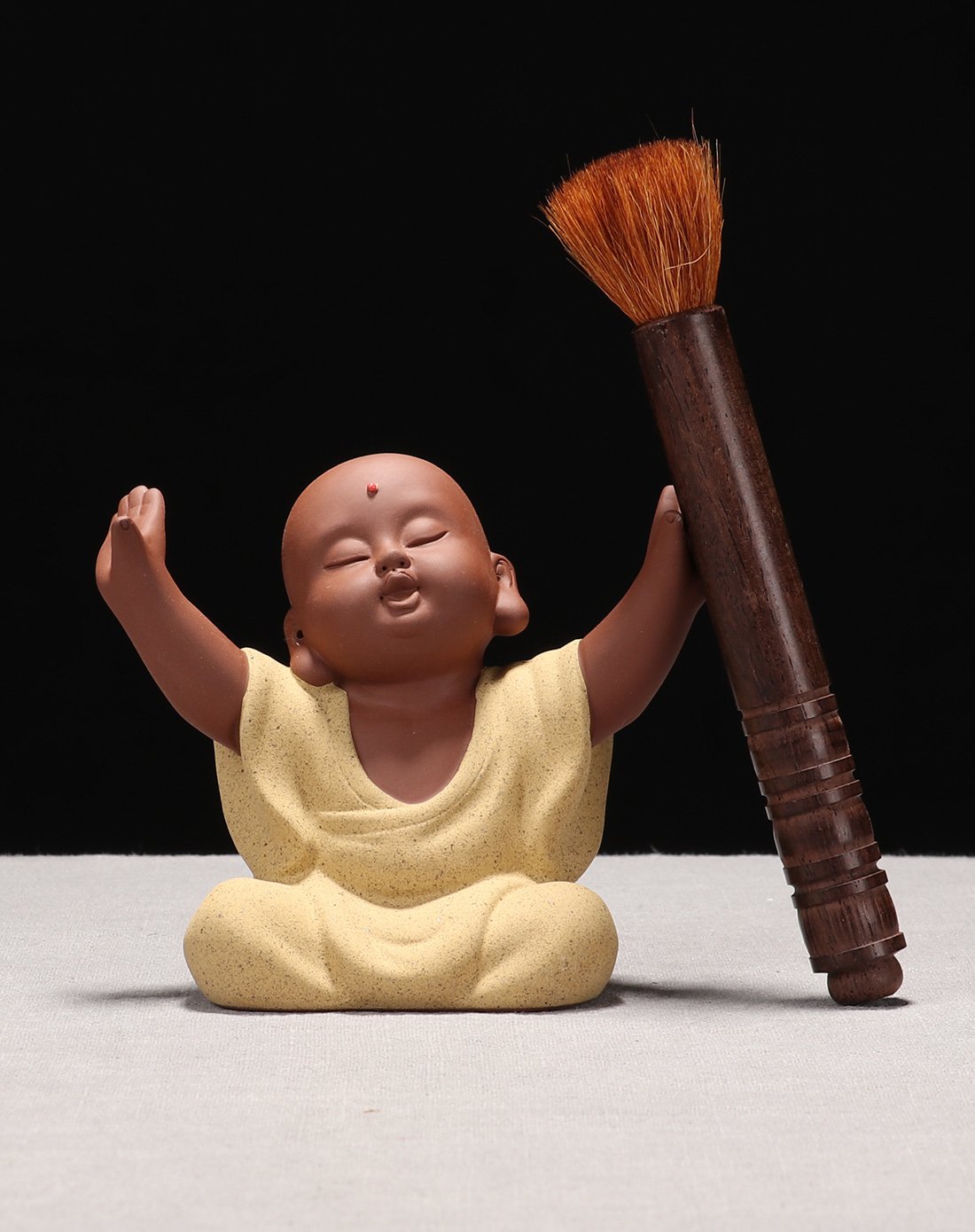 尚帝 金禅子笔架 檀木笔