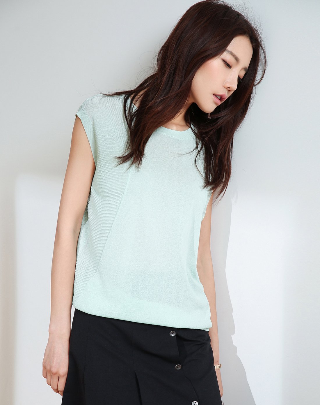 时尚优雅气质冰丝针织衫白色