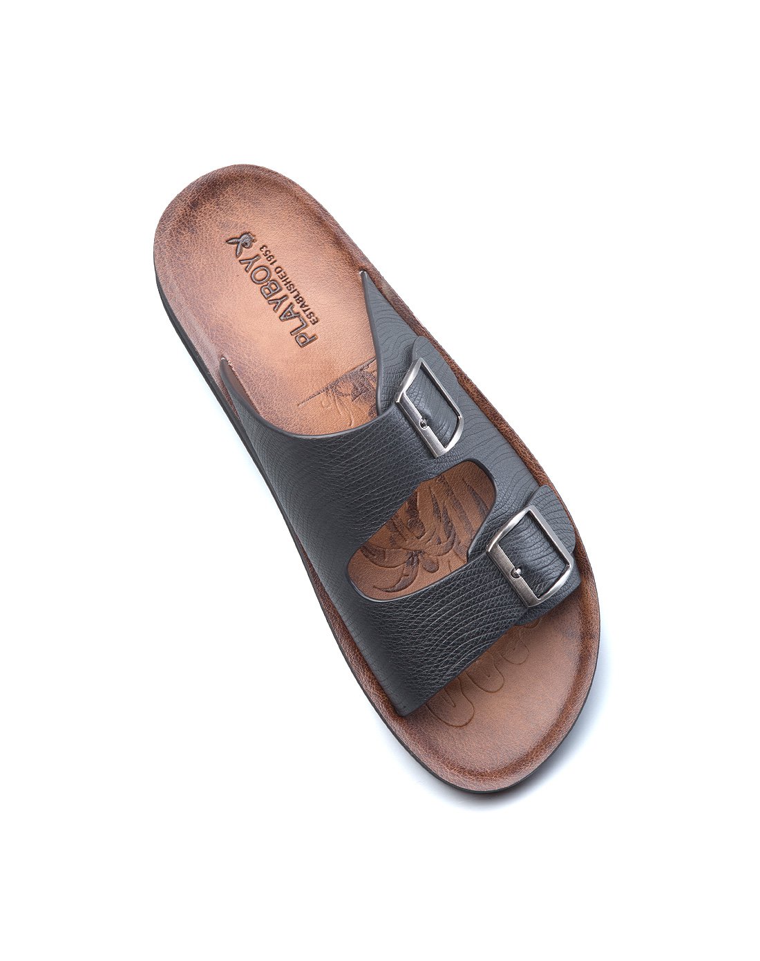 2017新款男士牛皮透气舒适拖鞋黑色