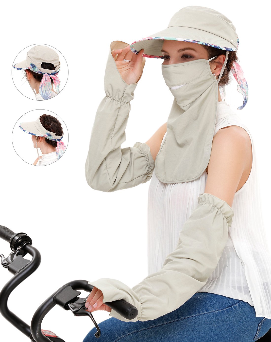 瑞苏薇rasuv唯品专供 灿烂夏花户外骑行防晒三件套