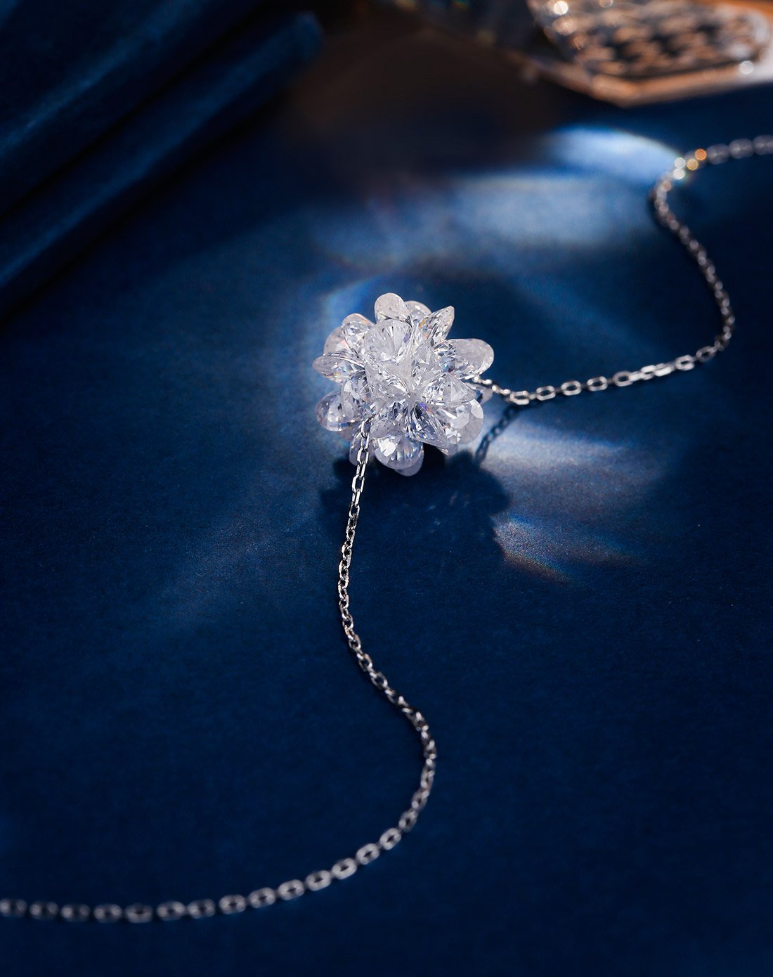 t400 s925银圆顶冰晶项链锁骨链