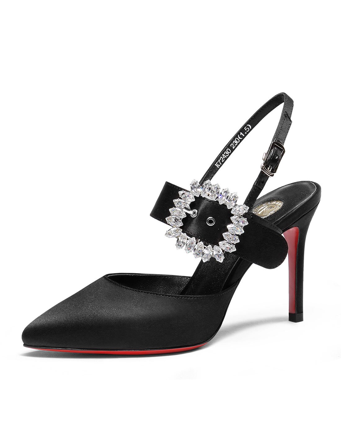 17夏新品一字带高跟鞋绒面真丝布凉鞋