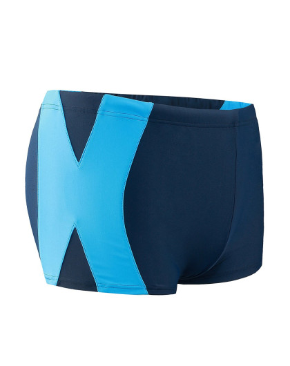 动感透气 男士宝蓝浅蓝平角泳裤 时尚舒适