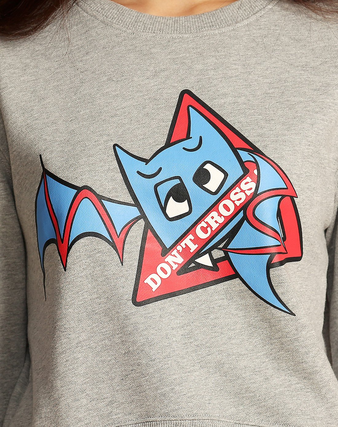 wowtee潮牌男女士蝙蝠印花圆领卫衣浅灰色wt-tx040-2-03_唯品会