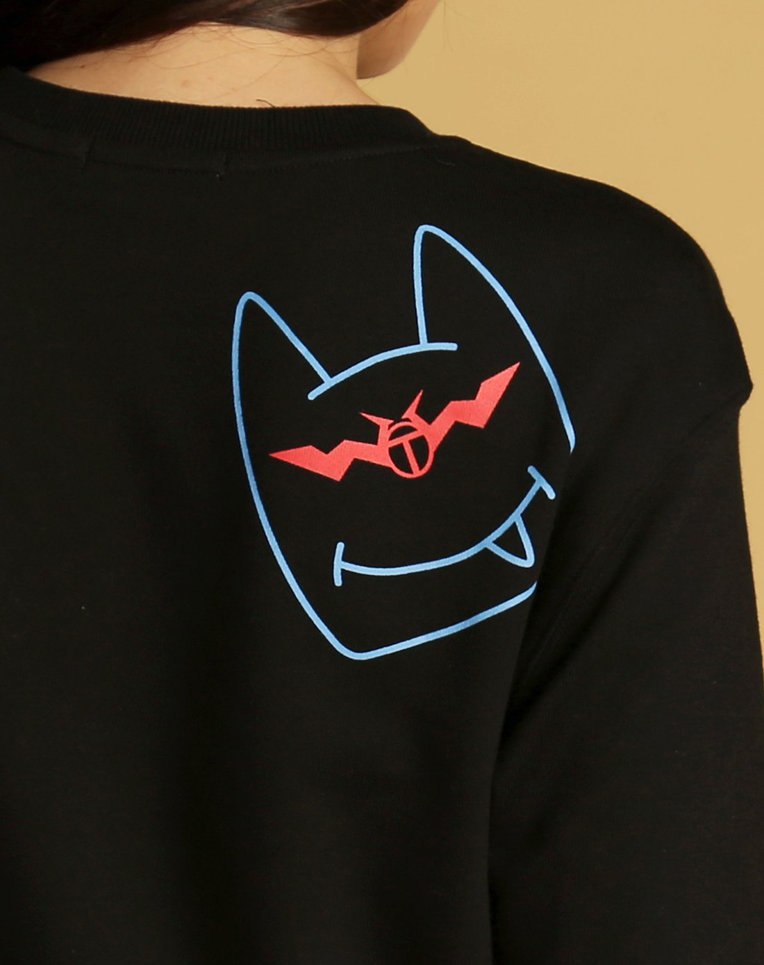 wowtee潮牌男女士蝙蝠印花圆领卫衣黑色wt-tx040-2-01_唯品会