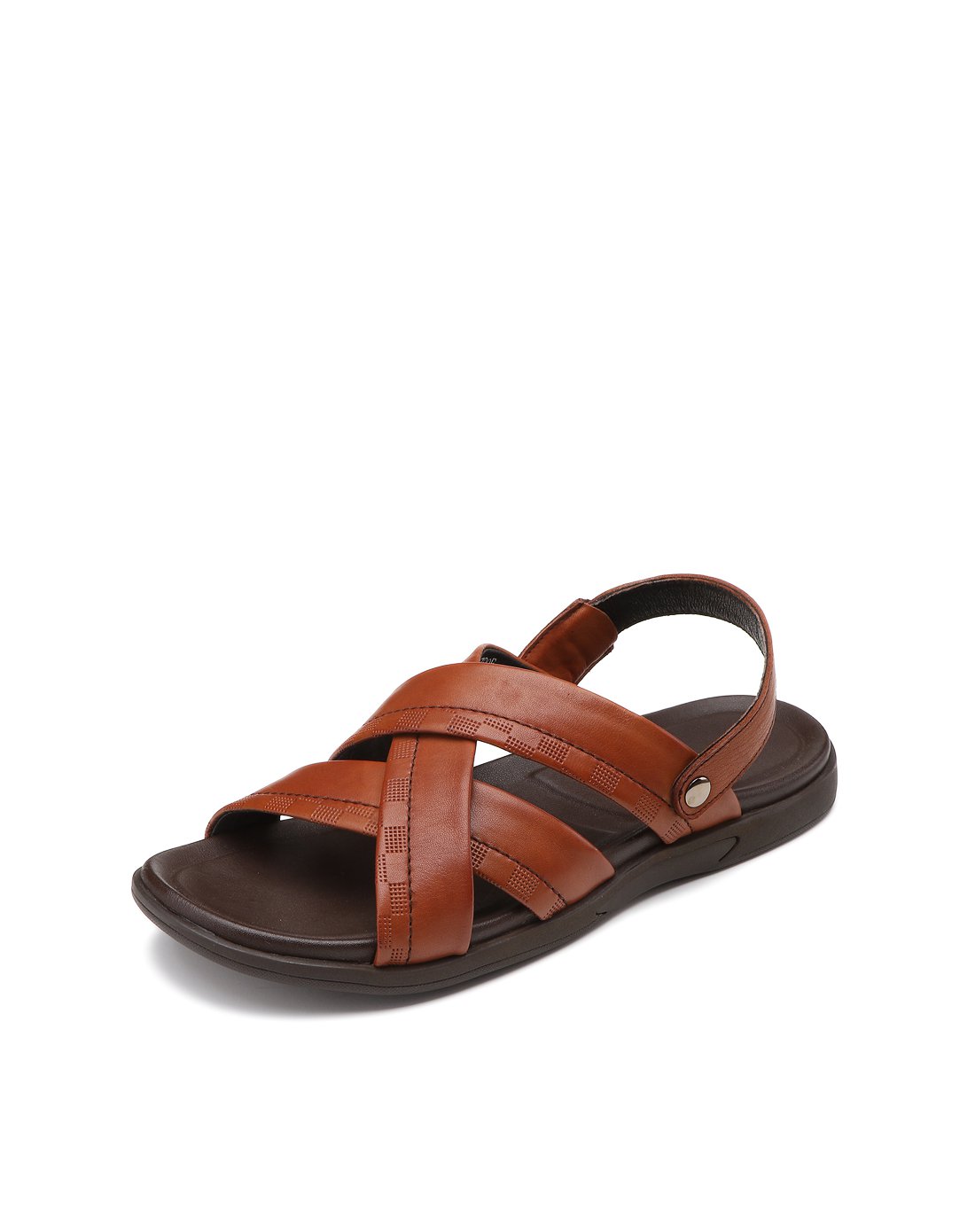 男鞋轻便百搭两穿牛皮凉鞋男士沙滩鞋黑