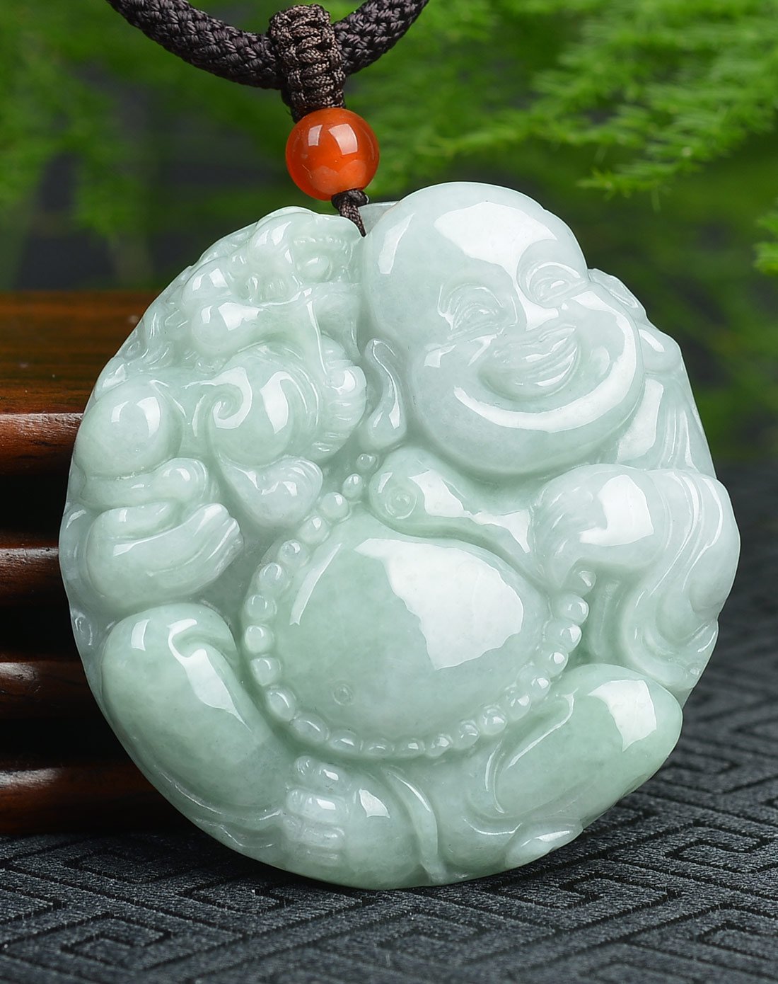 a货翡翠吊坠/大肚佛公翡翠挂件/弥勒佛玉吊坠/笑佛玉挂件/翡翠玉佛附