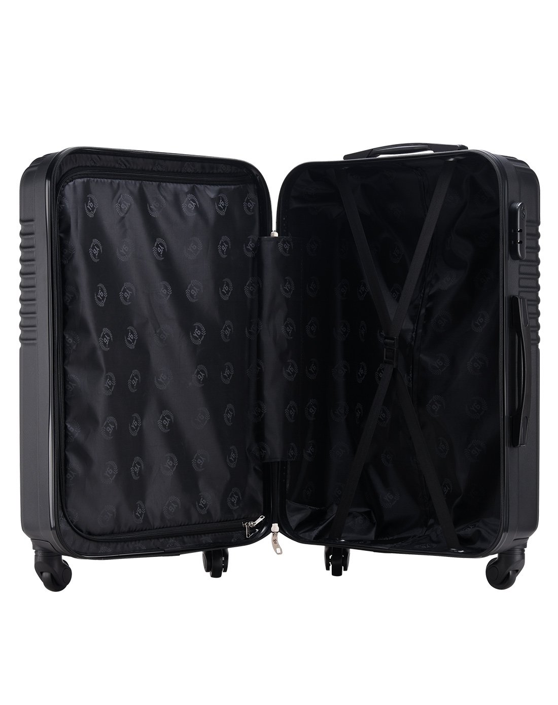 新品防刮斜纹abs款行李箱拉杆箱20寸黑色