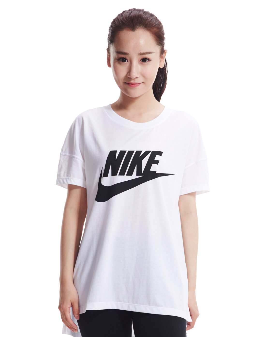 耐克nike 经典标志 女款白色短袖t恤 运动休闲系列