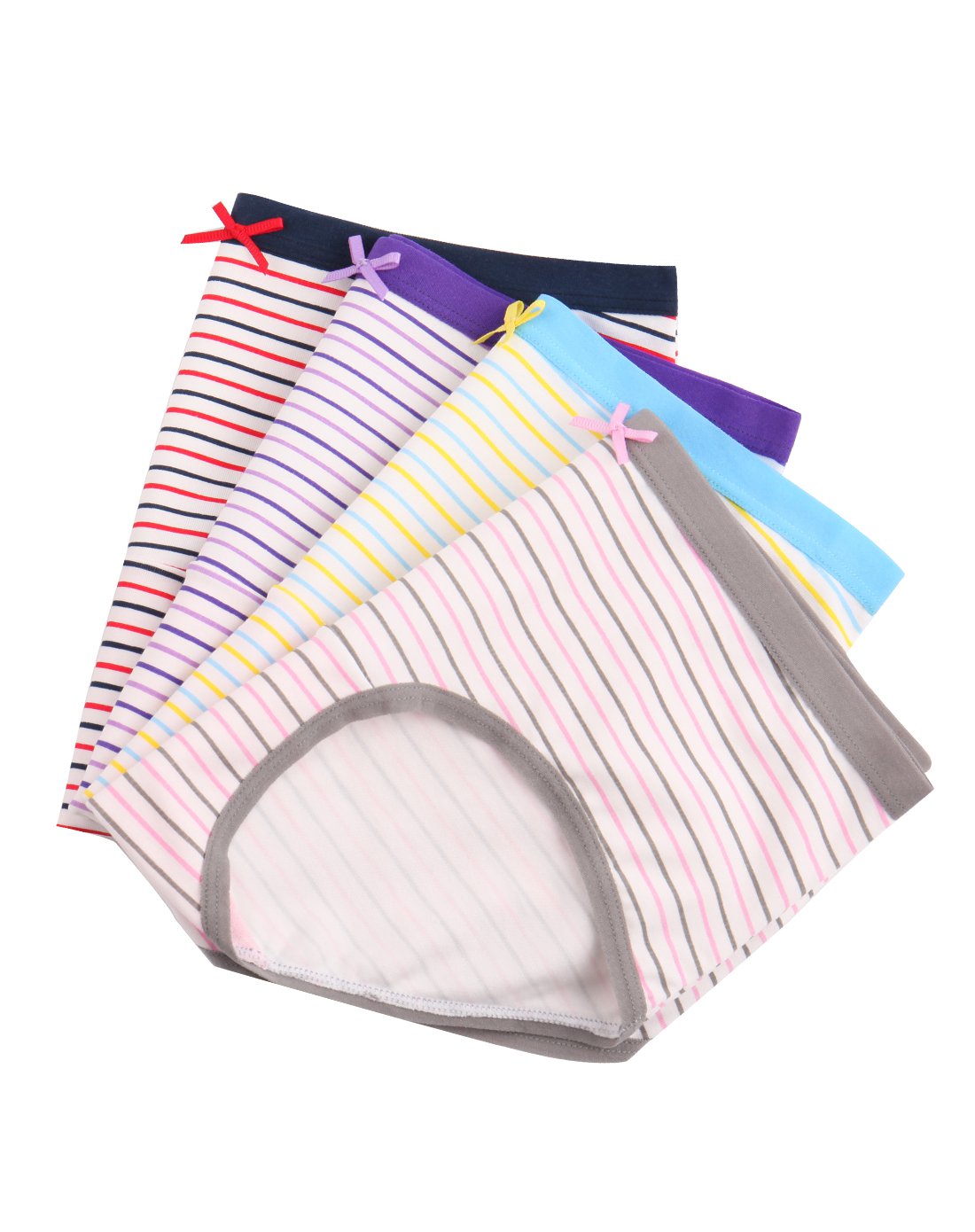 4条装女士混色经典条纹底裆抗菌三角裤混色