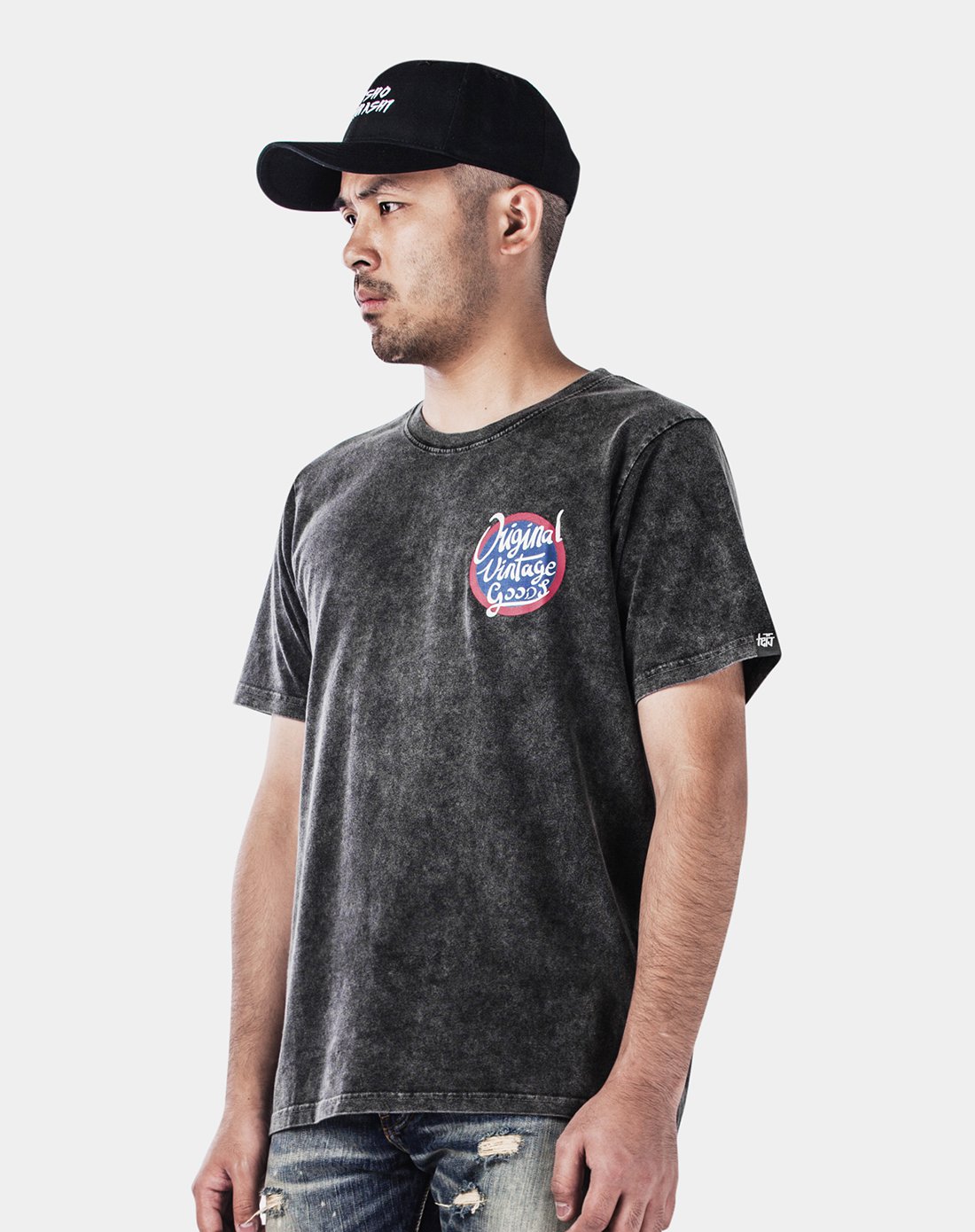 潮牌美式复古古着做旧短袖t恤