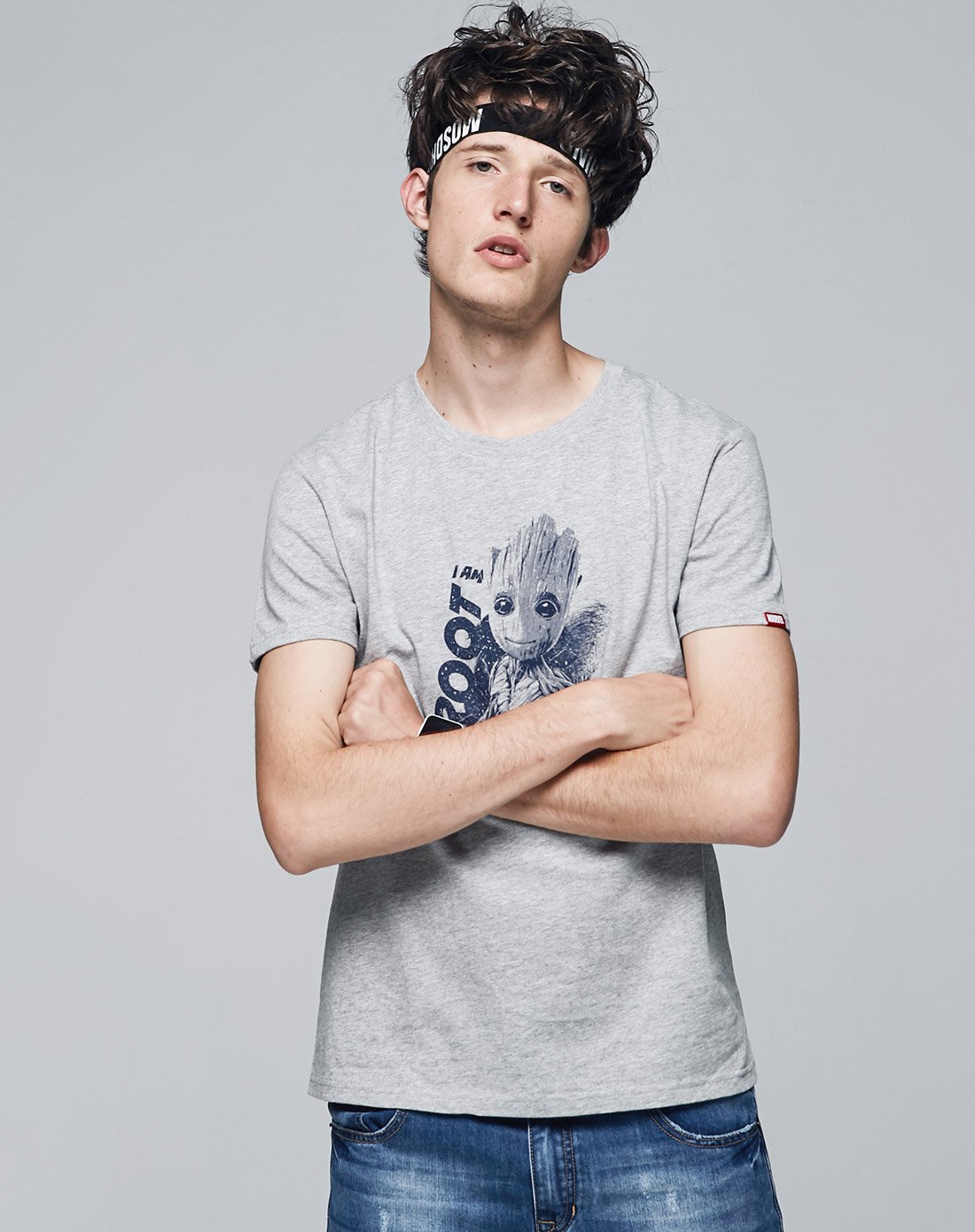 美特斯邦威夏季newear漫威银河护卫队印花t恤