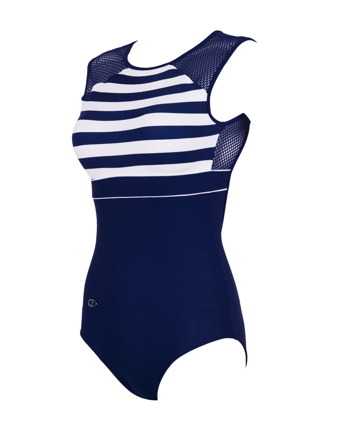 安莉芳海军条纹风厚杯连体泳衣花色