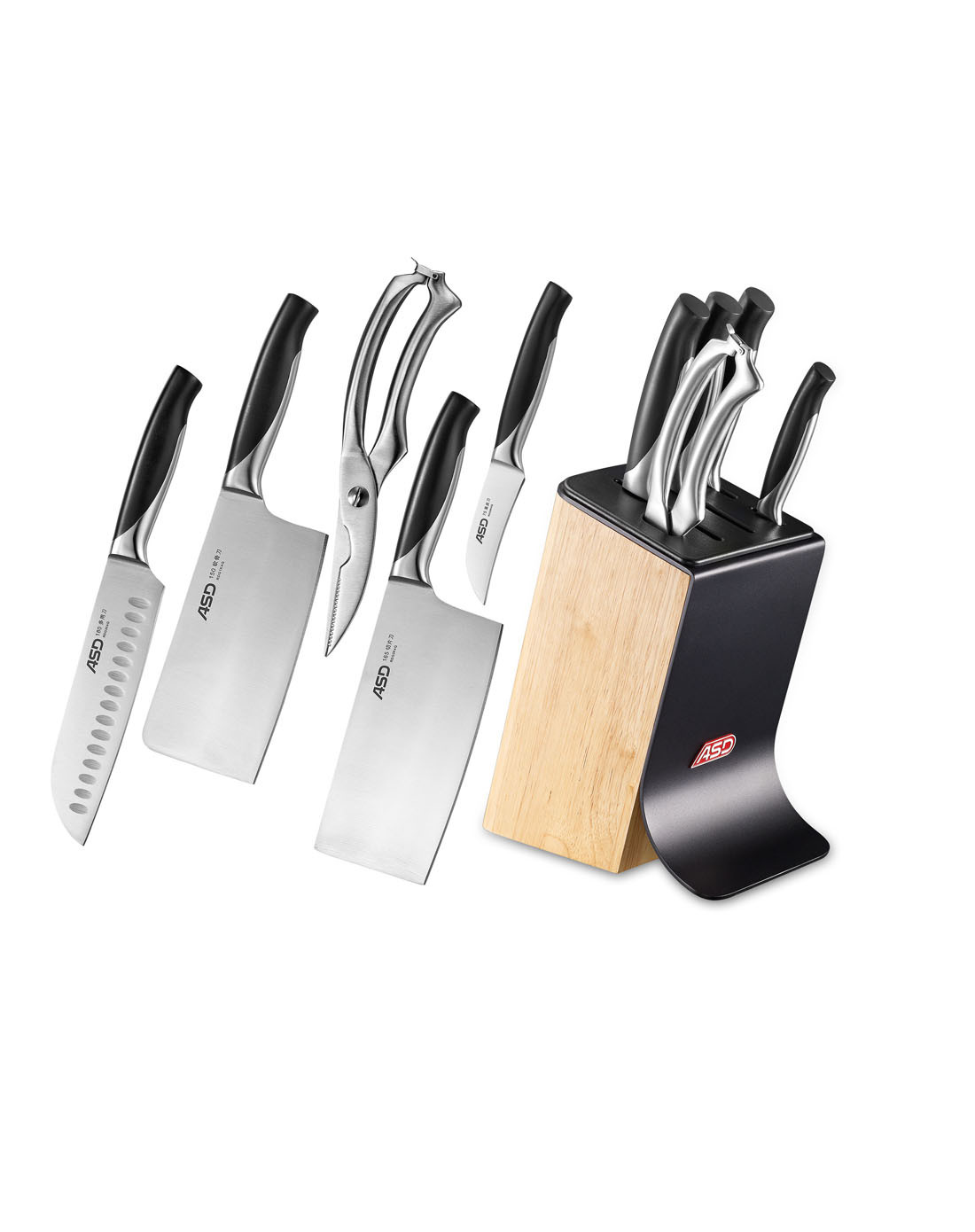 酷锐Ⅳ不锈钢厨房刀具组合六件套