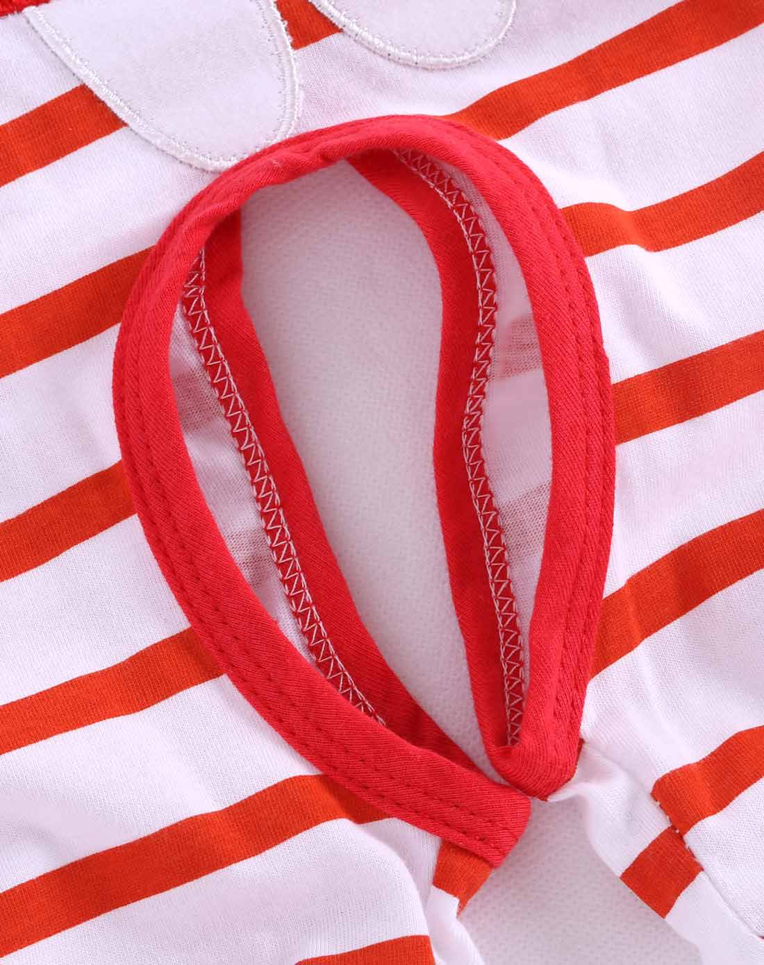 女童夏季横条开档背带裤红色