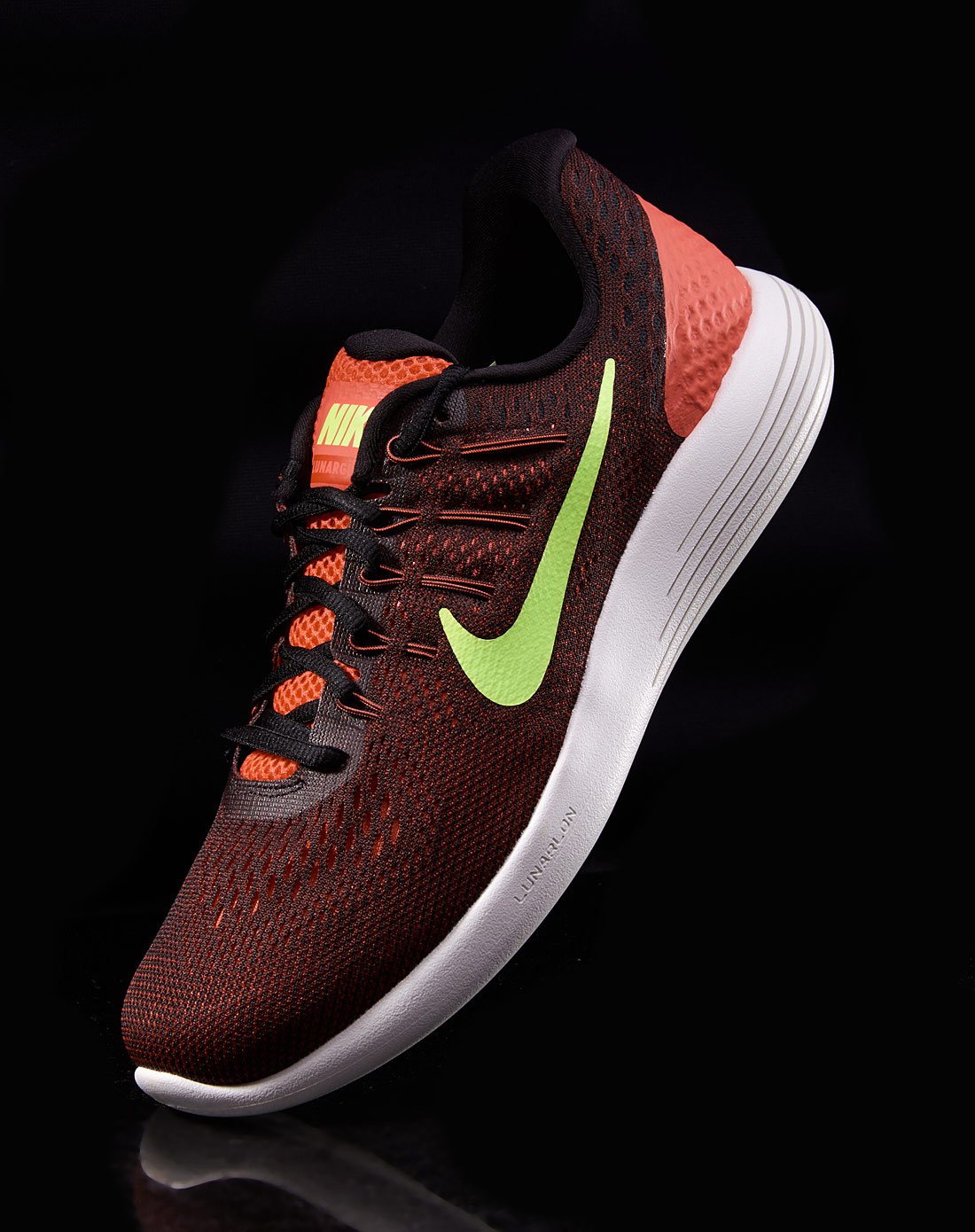 耐克nike lunar 男款黑/橙色跑步鞋 跑步系列