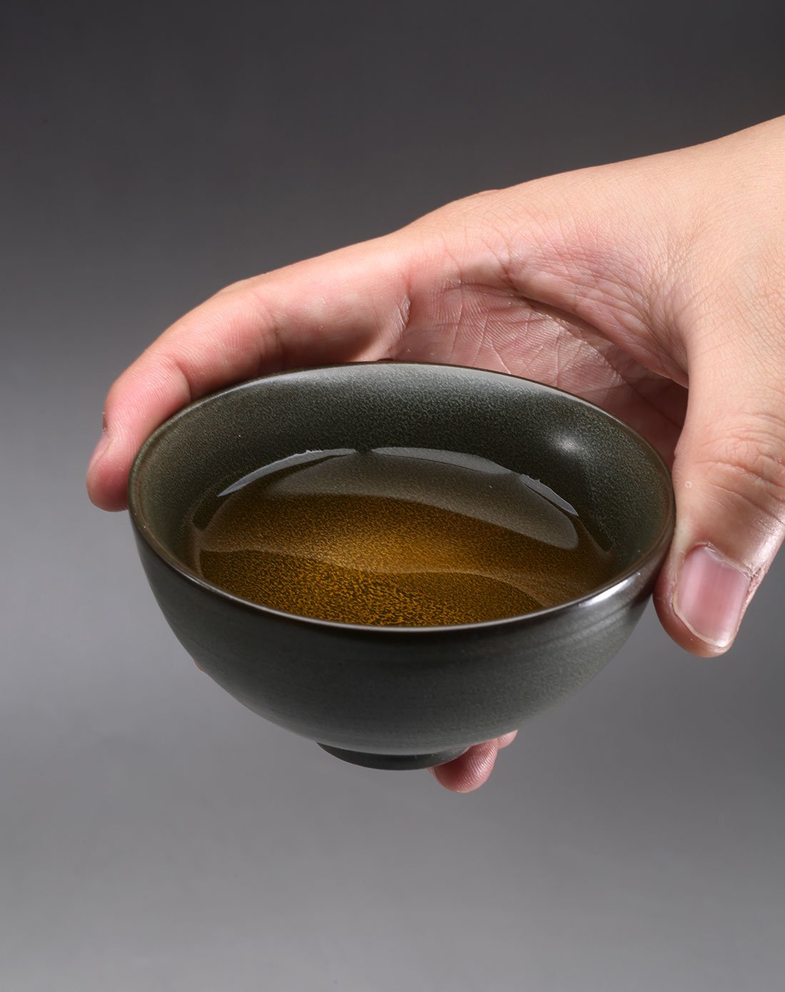 束氏 豹纹青碗杯 复古陶瓷品茗杯详见图片