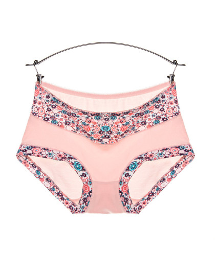 (4条装)女士内裤棉柔少女三角印碎花内裤女