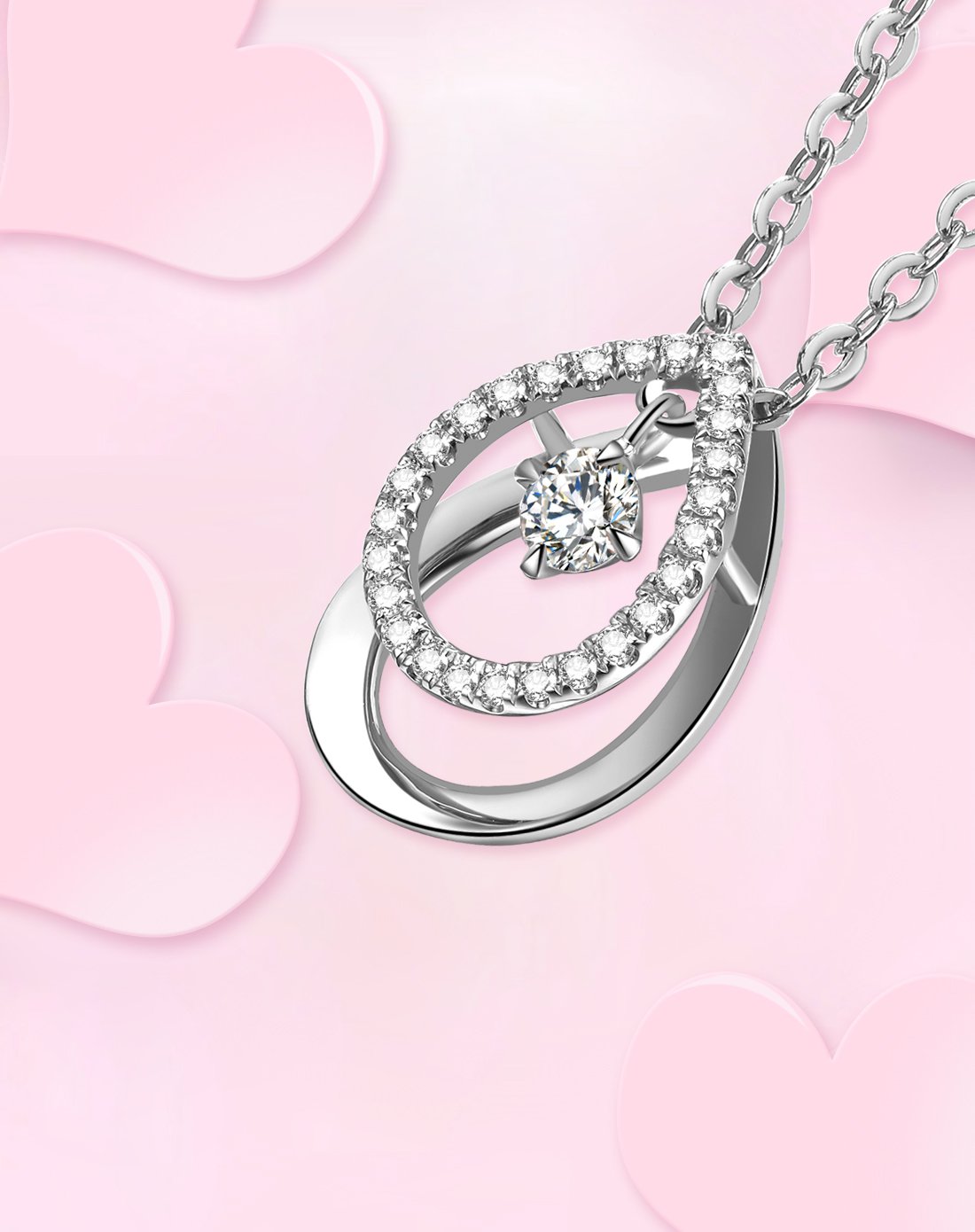 灵动系列 恋人之心18k钻石吊坠