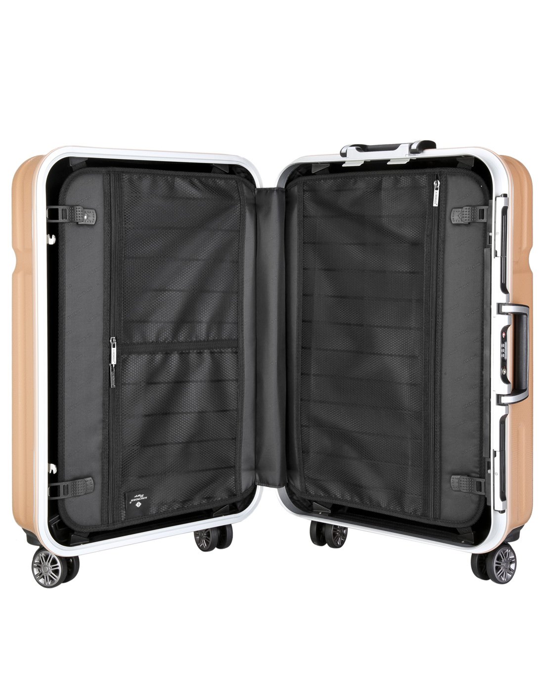 十字架铝框拉杆箱28寸旅行箱印度红