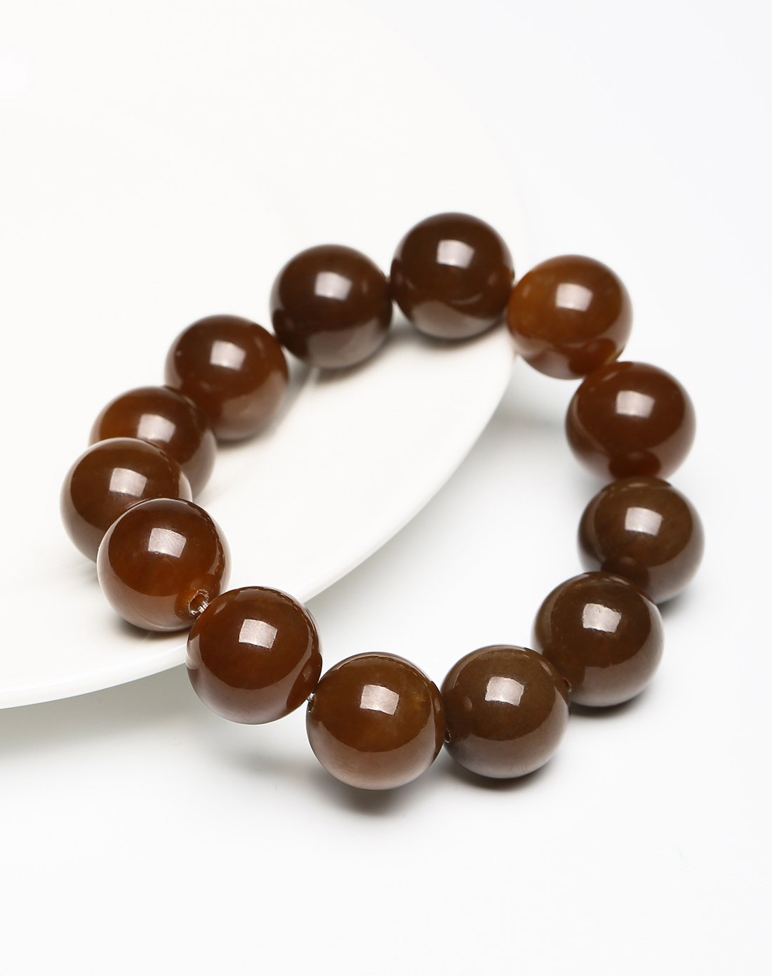 凤禧 天然和田玉糖玉佛珠手链16mm