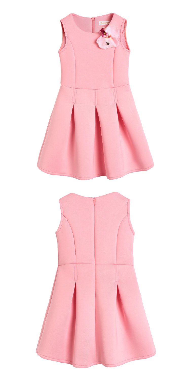 女童空气层连衣裙深粉