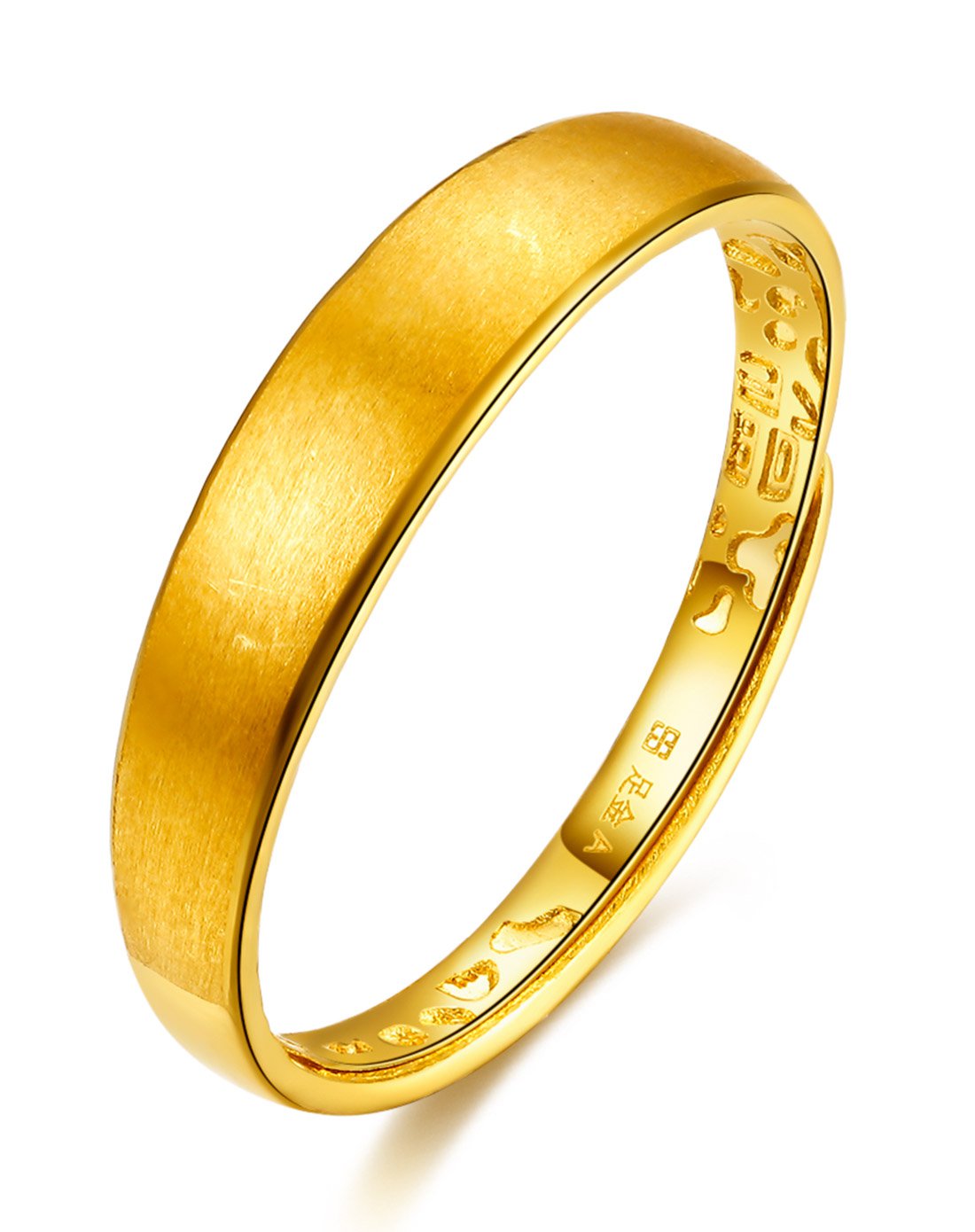 谢瑞麟计价黄金戒指活口女款简约福字足金戒指女戒