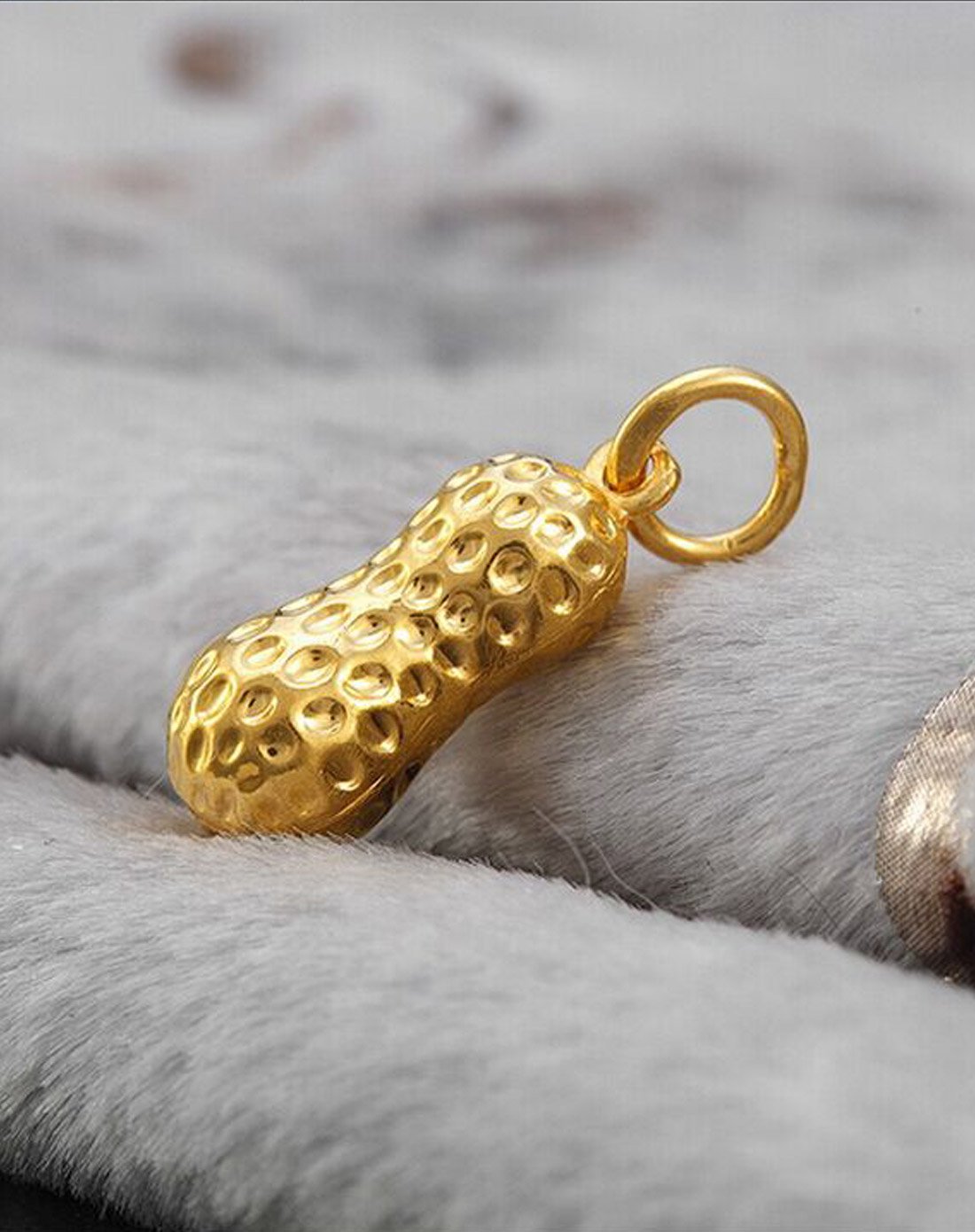 张万福 长生果3d硬金花生吊坠(不含链)(计价)