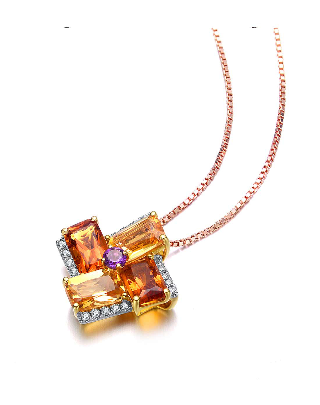 彩宝大师enzo珠宝专场enzo 彩虹系列 18k黄金三色彩宝吊坠p11455cs02y