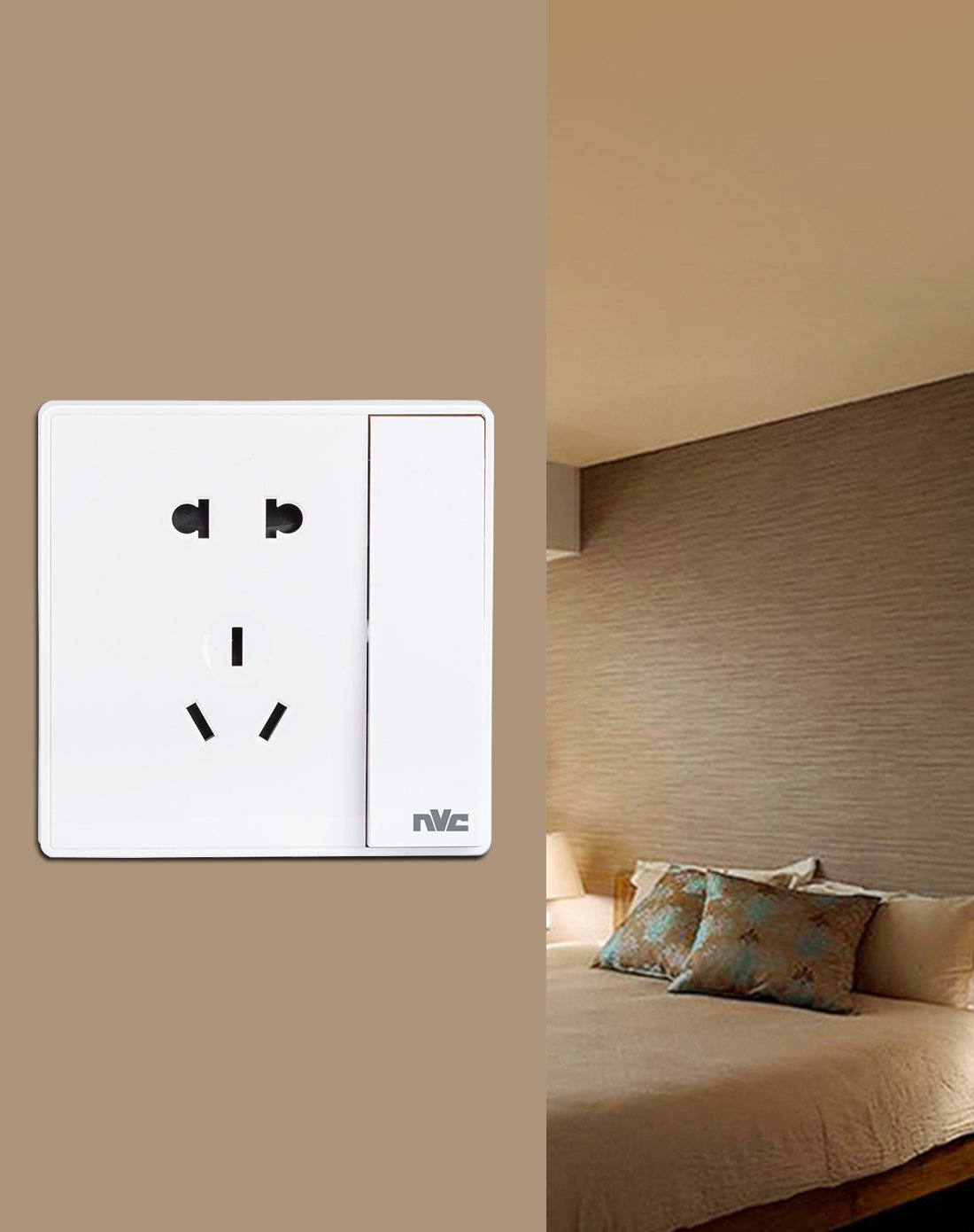 雷士照明q5b14k1 一位单极大跷板开关二,三极插座 白色 86*86