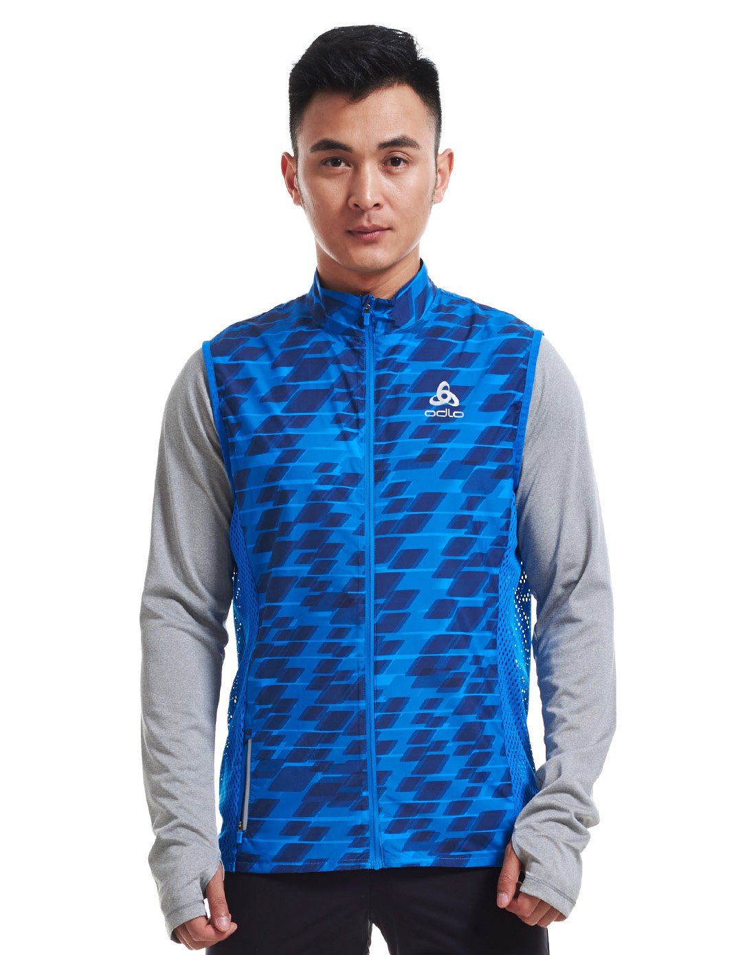 透气散热 男款宝石蓝色户外马甲 自由舒适