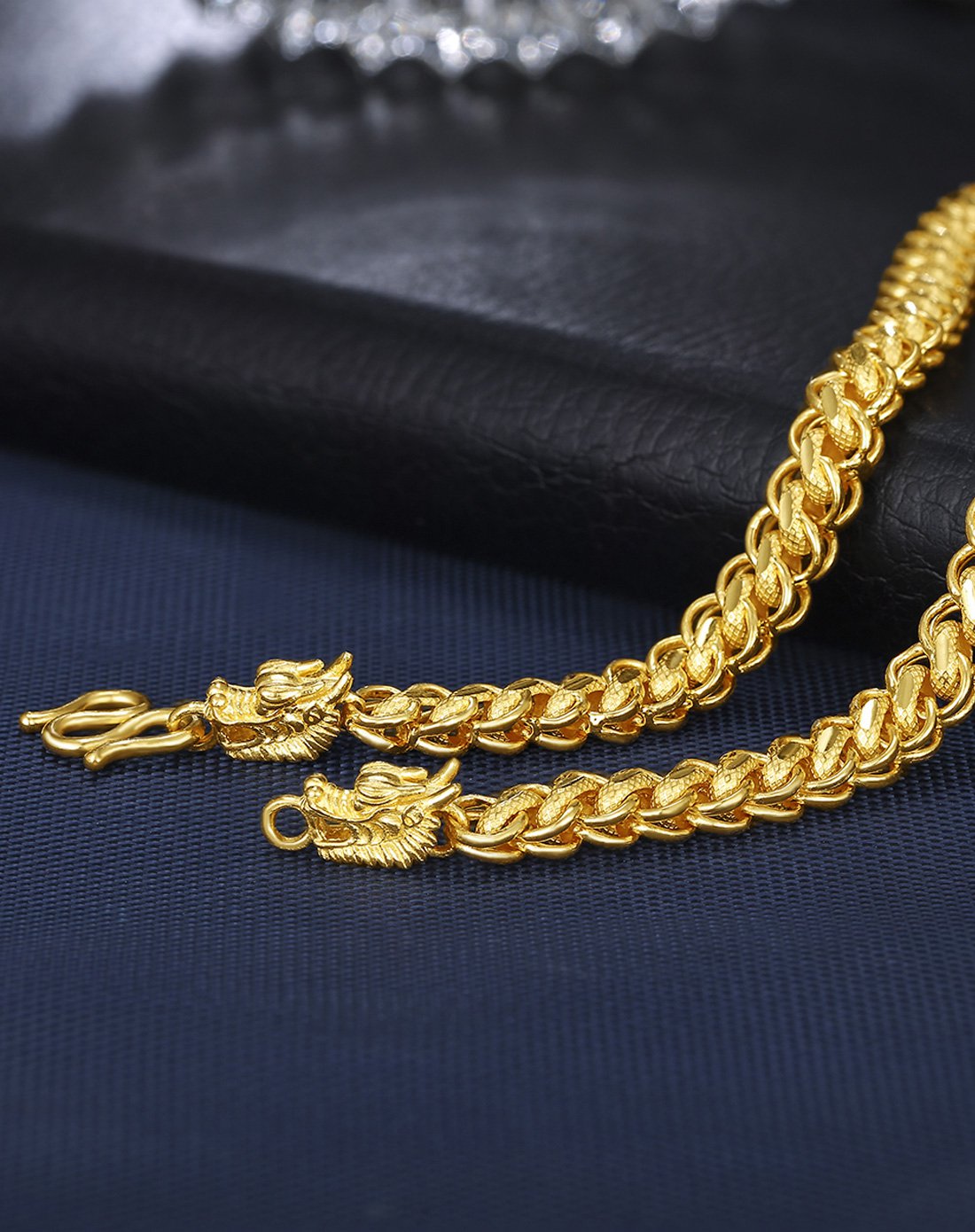 千年珠宝专场千年 霸气奢华足金黄金泰国龙头链(计价)qd1043_唯品会