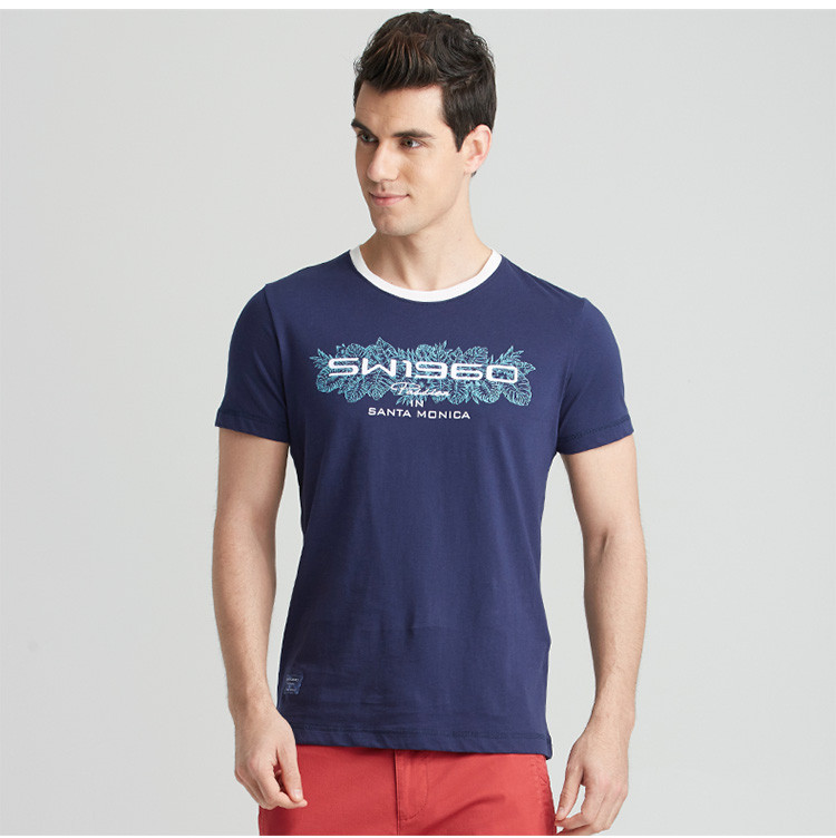 植绒字母印花短袖t恤