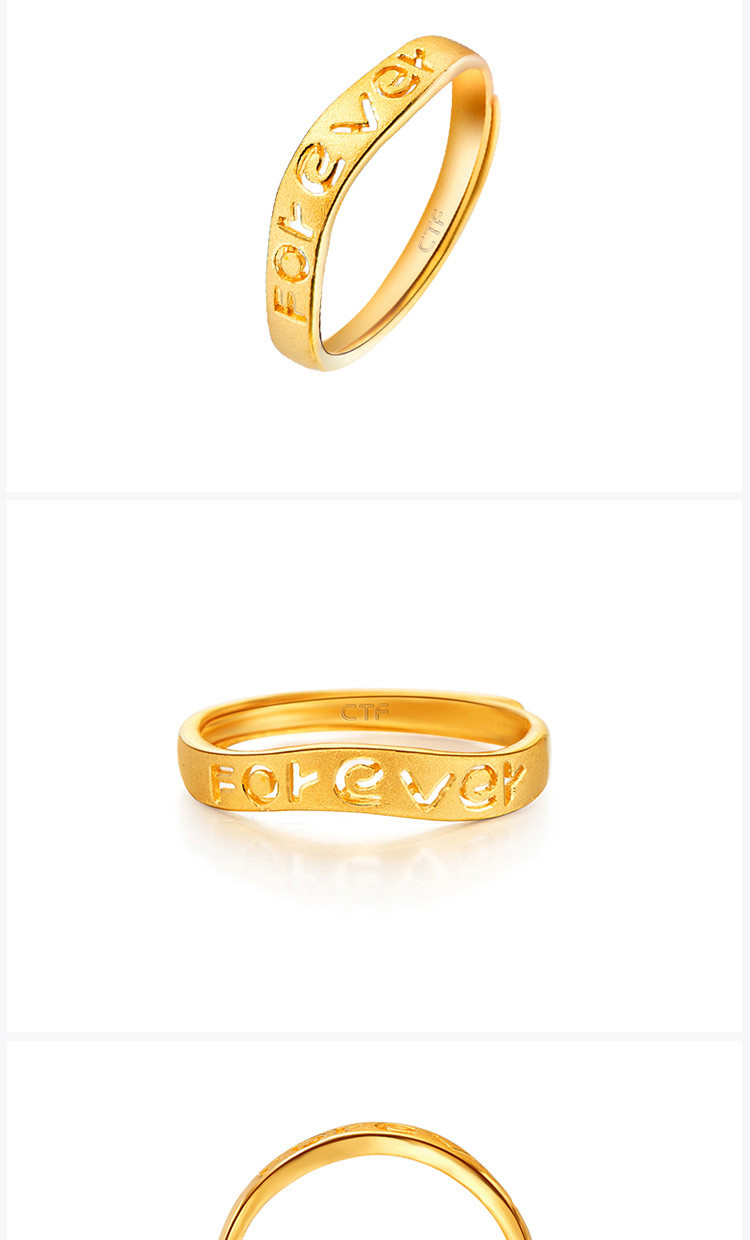 周大福 forever永恒之爱黄金戒指(计价)通用