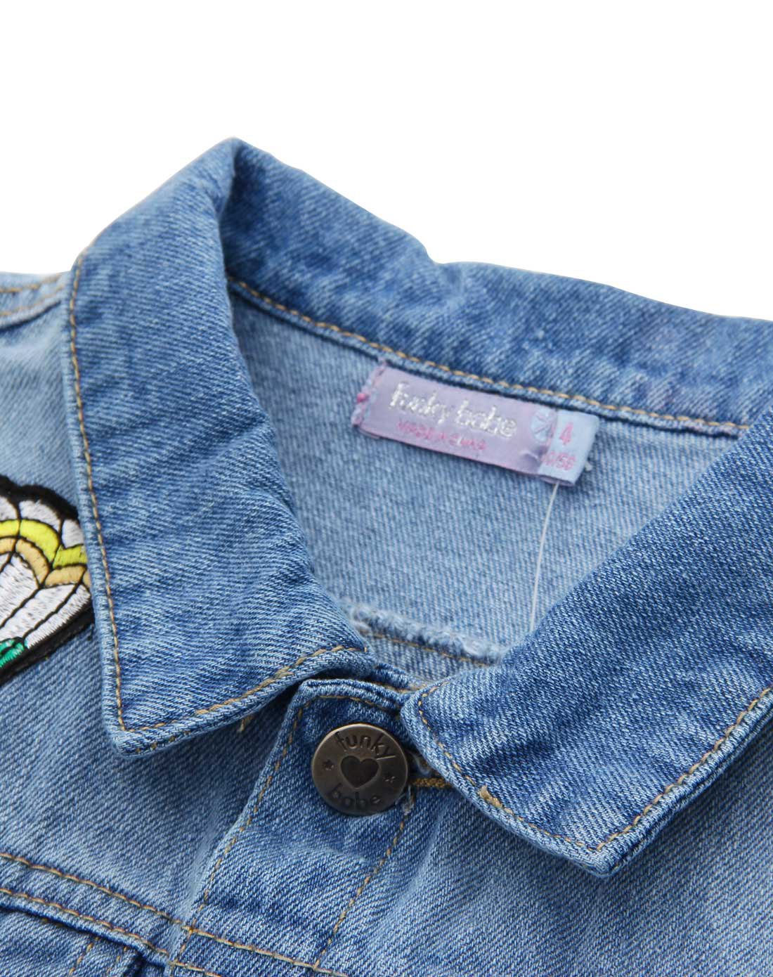 女童牛仔蓝马甲(水洗产品)