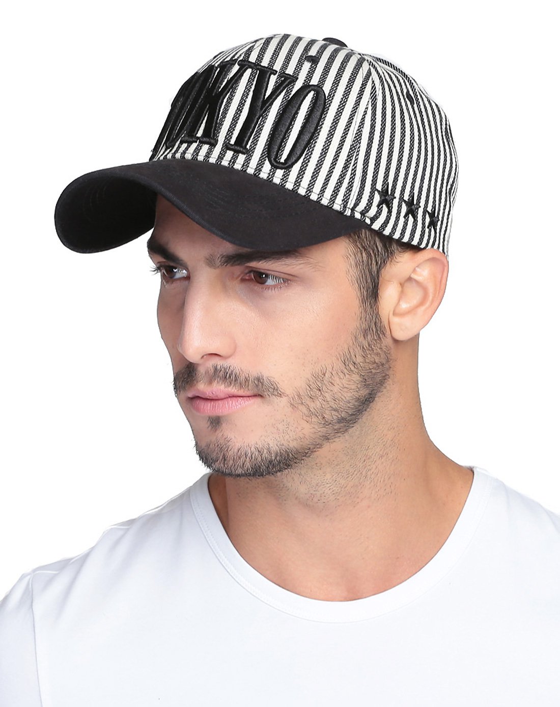 vec帽子丝巾专场韩版时尚条纹遮阳棒球帽休闲鸭舌帽藏青色vm-261-13