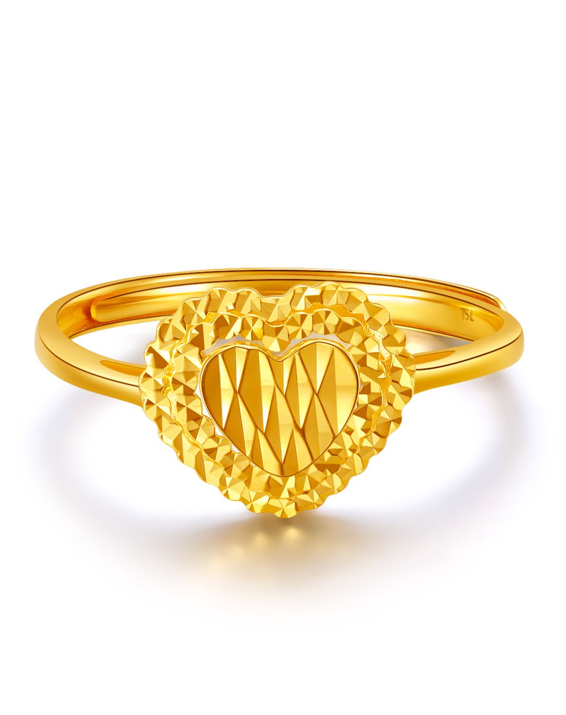 谢瑞麟tsl钻石专场谢瑞麟18k金时尚爱心切面戒指71t-af426_唯品会