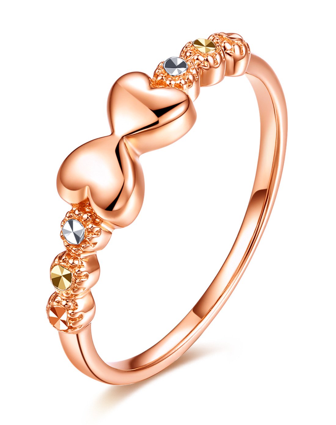 谢瑞麟18k金戒指女款蝴蝶结时尚彩金戒指