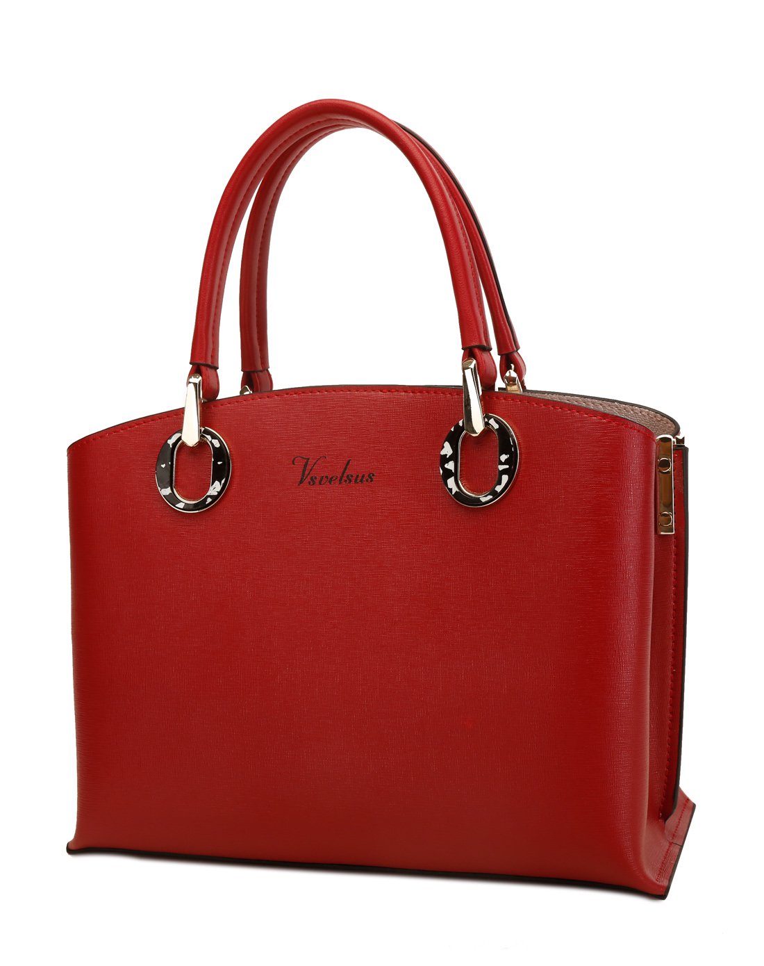 vsvelsus皮具专场 2017新品时尚牛皮手提包酒红 商品编