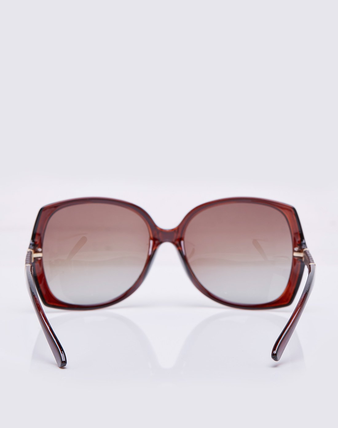 时尚方框度假百搭女士偏光太阳镜茶褐色