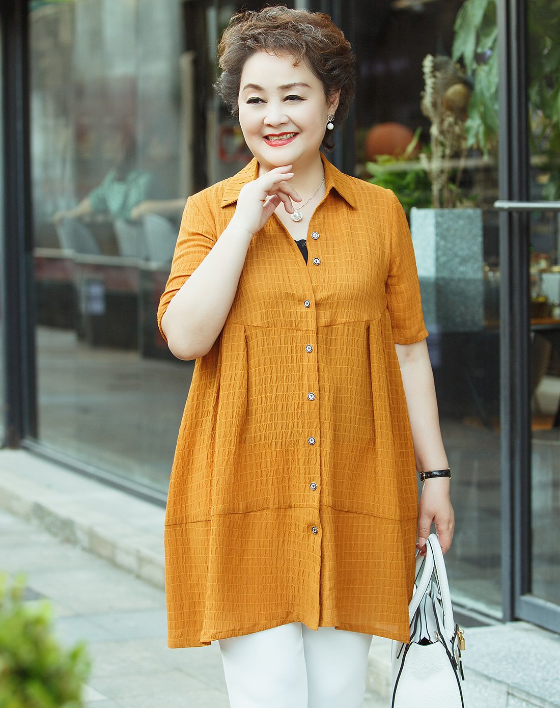 麦子熟了 中老年女装妈妈装40-50岁女式衬衫中老年女衬衫奶奶装上衣