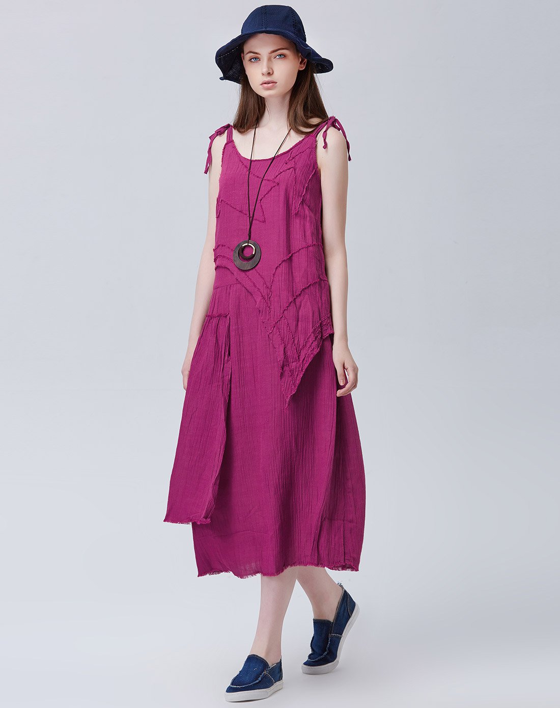 珂蕾朵姆-【人气top】文艺苎麻吊带长款连衣裙