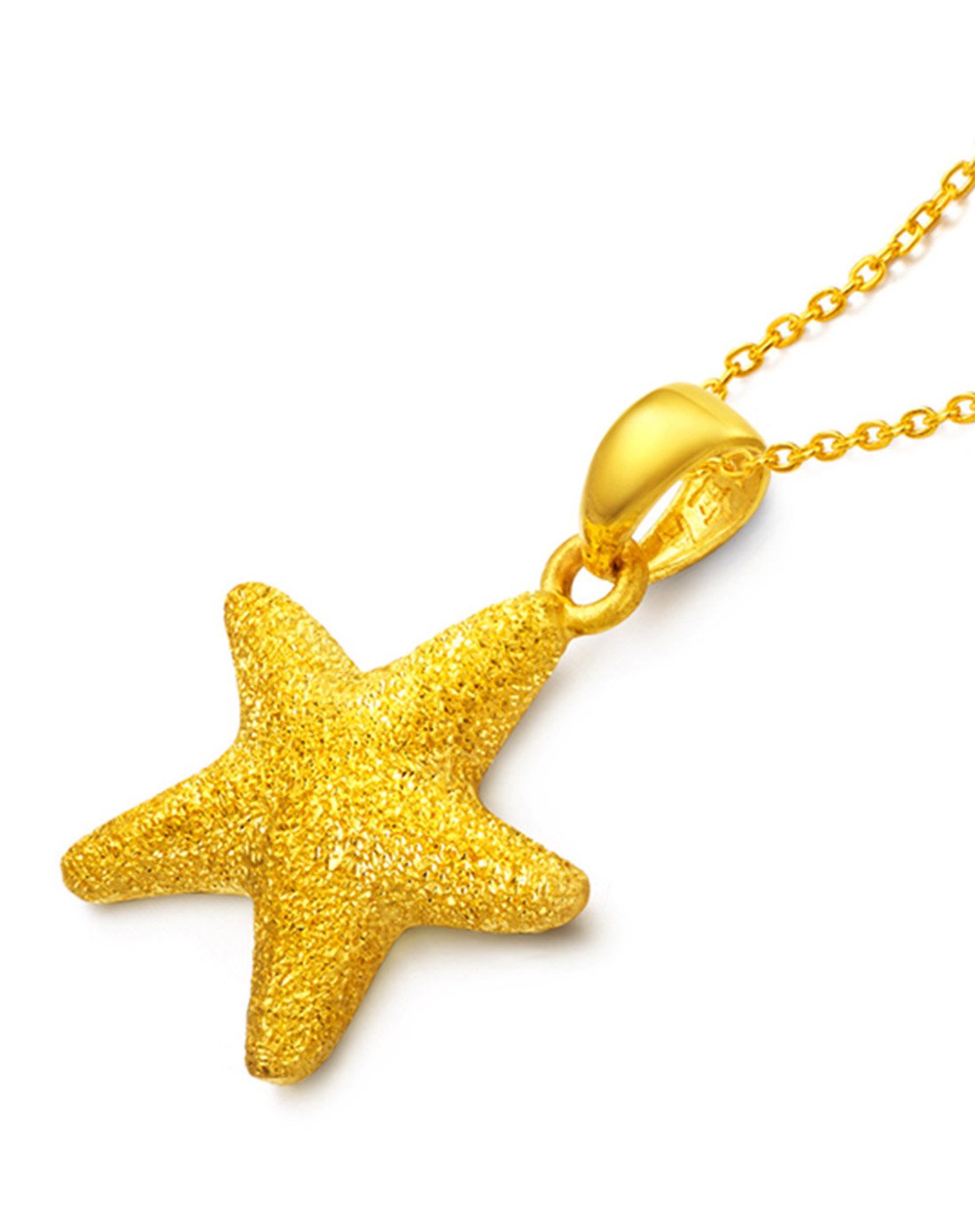 周大福 小海星足金黄金吊坠(计价)