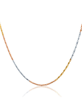 张万福珠宝18k三色彩金相濡以沫时尚元宝链定价