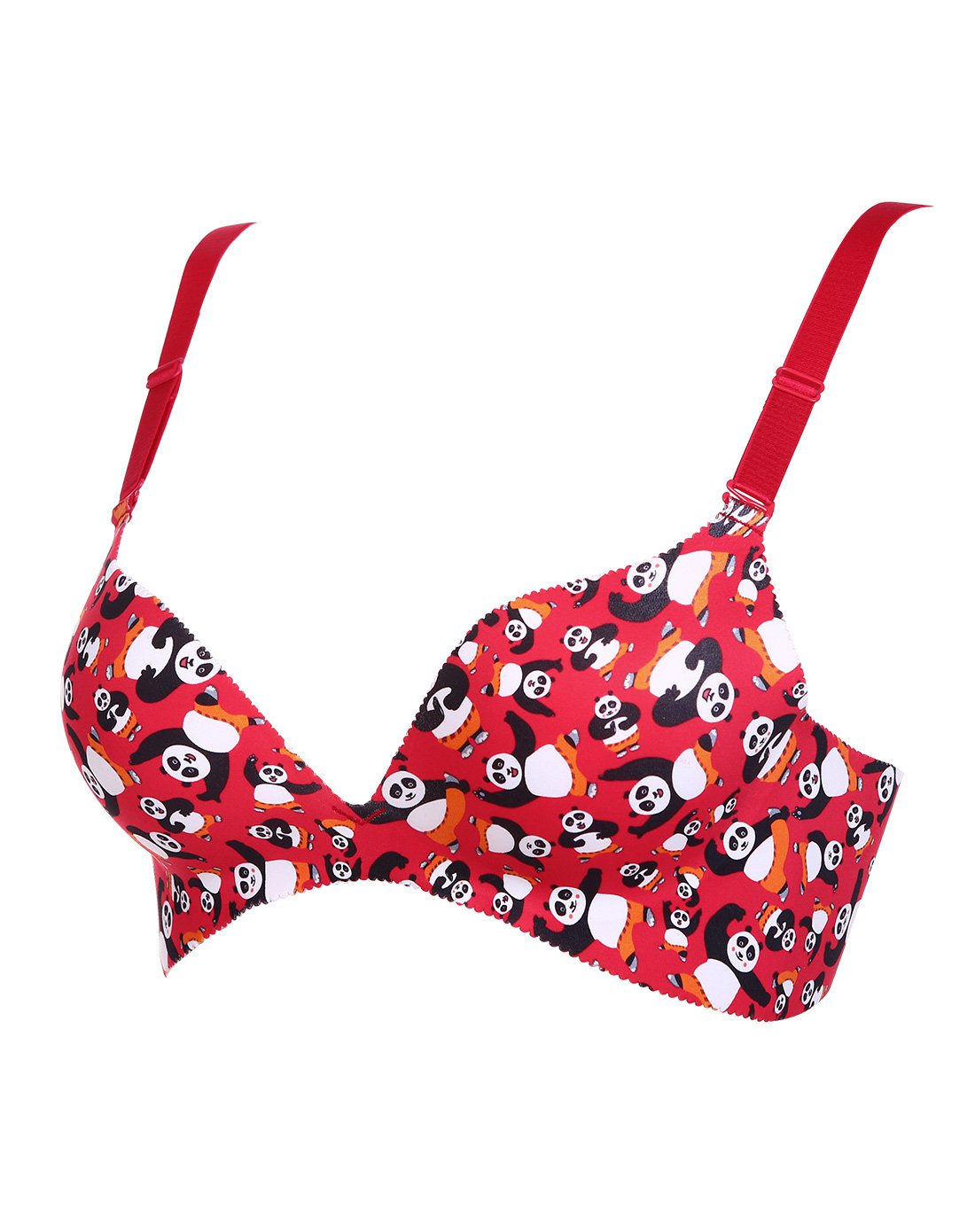 无钢圈可爱印花一片式舒适无痕聚拢文胸内衣