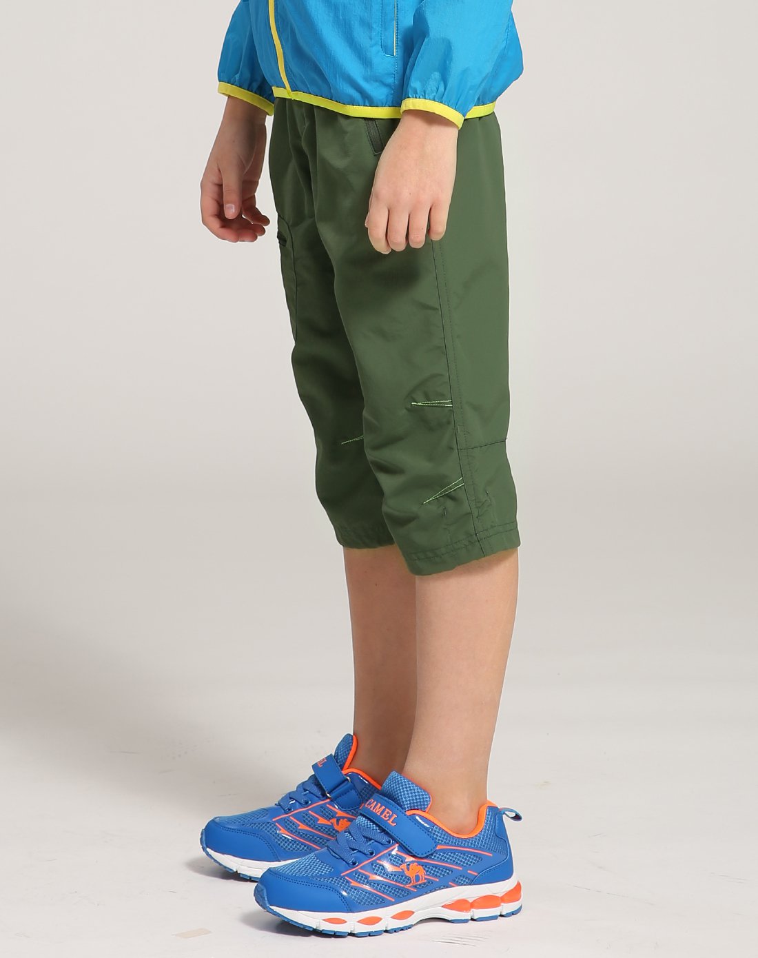 骆驼camel儿童运动旗舰店透气轻便 童装休闲裤军绿a6s4de1s104jl_唯品