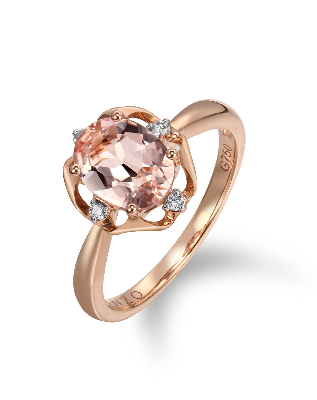 enzo 经典彩宝 18k金(红)桃色绿柱石戒指